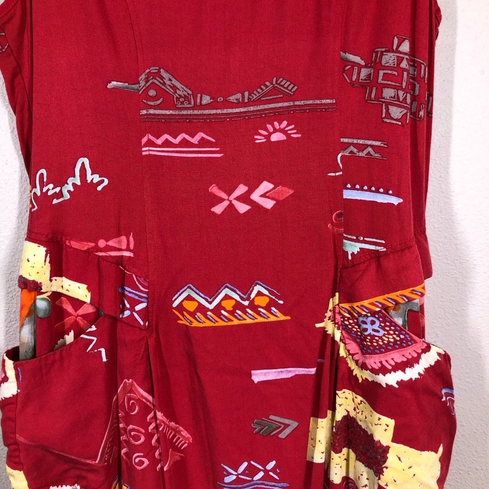 Desigual Multicolored Red Abstract Sleeveless Dre… - image 2